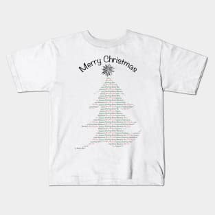 Christmas Tree Text Art Kids T-Shirt